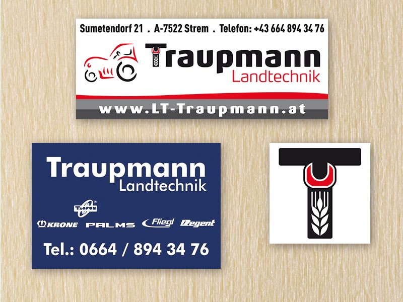 RedKlaxx MedienDesign | Aufkleber/Etiketten | Landtechnik Traupmann