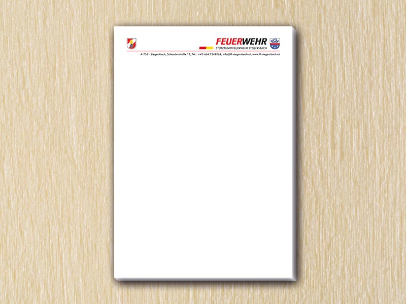 RedKlaxx MedienDesign | Briefpapier einseitig - A4 | FF Stegersbach