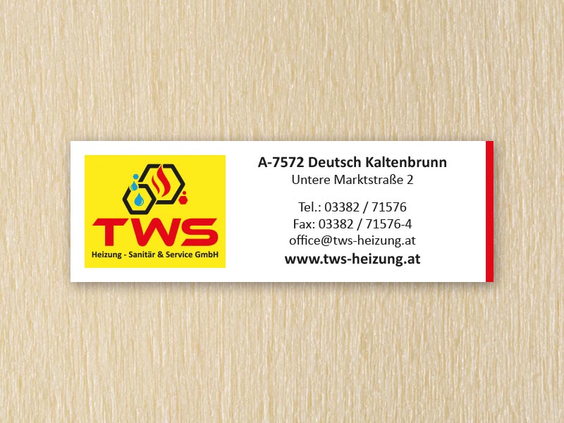 RedKlaxx MedienDesign | Transparent 300 x 100 cm | TWS Heizung - Sanitär & Service GmbH