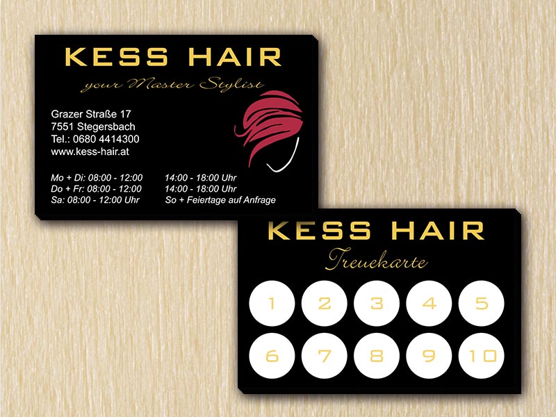 RedKlaxx MedienDesign | Visitenkarte beidseitig | Kess Hair