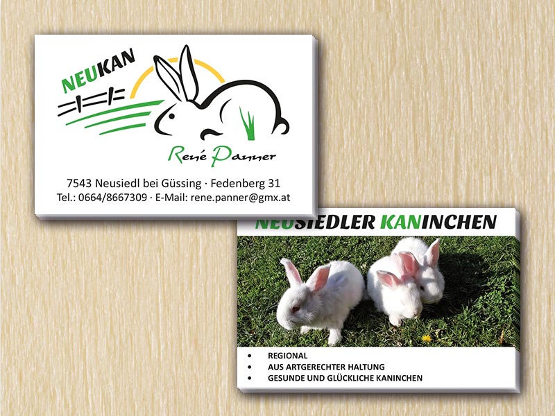 RedKlaxx MedienDesign | Visitenkarte beidseitig | Neusiedler Kaninchen - Panner Rene