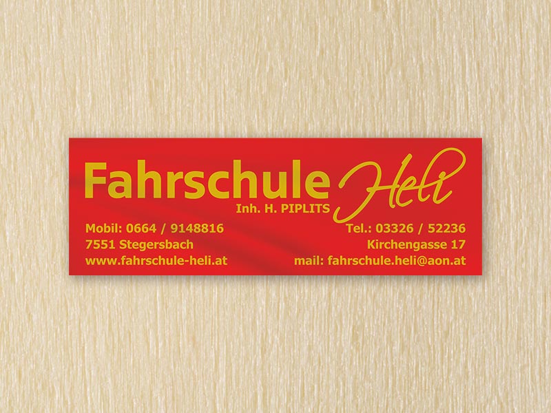 RedKlaxx MedienDesign | Transparent 300 x 100 cm | Fahrschule Heli Stegersbach