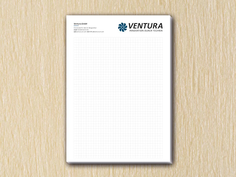 RedKlaxx MedienDesign | Schreiblock A4 | Ventura GmbH