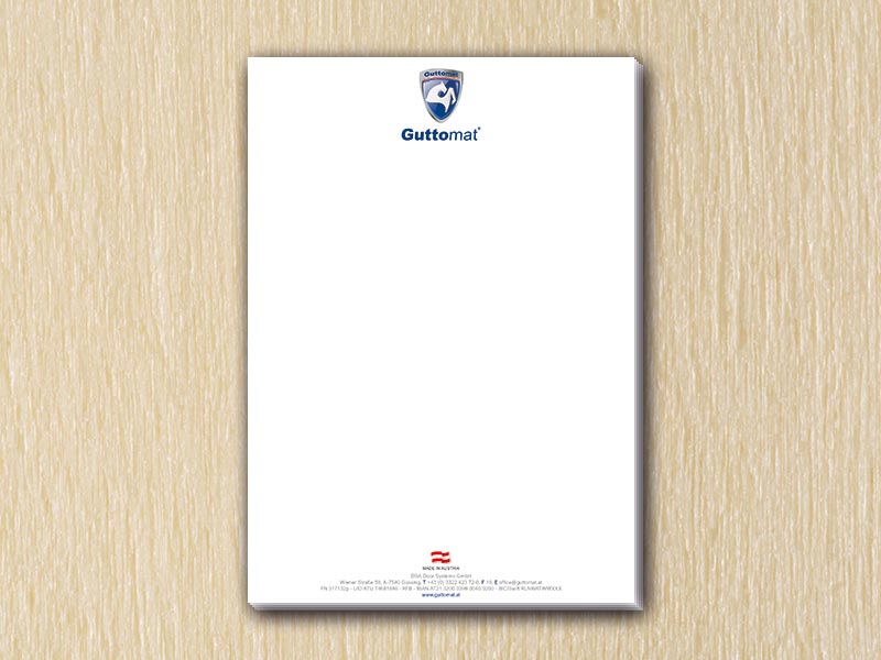 RedKlaxx MedienDesign | Briefpapier einseitig - A4 | Guttomat - die Tormanufaktur