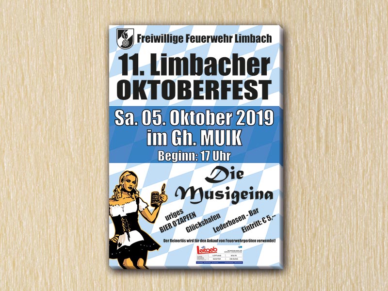 RedKlaxx MedienDesign | Farb-Plakat | Oktoberfest der Freiwilligen Feuerwehr Limbach