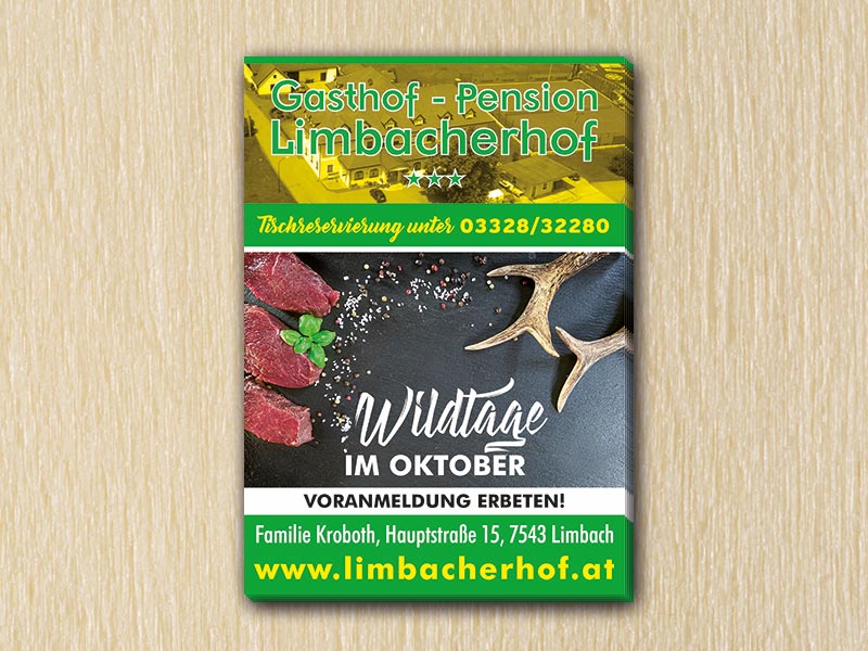 RedKlaxx MedienDesign | Farb-Plakat | Wildtage vom Limbacherhof Kroboth